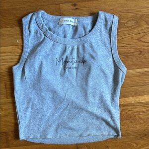 Ocean Drive Montauk Heather Gray Cropped Tank Top